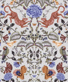 Playful Tiger Wallpaper, Gray