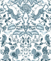 Playful Tiger Wallpaper, Silver Blue
