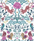 Playful Tiger Wallpaper, White