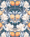 Lemons & Magnolia Wallpaper, Blue Denim