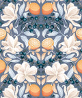 Lemons & Magnolia Wallpaper, Blue Denim