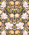 Lemons & Magnolia Wallpaper, Juniper & Dusty Pink
