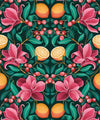 Lemons & Magnolia Wallpaper, Ruby & Emerald