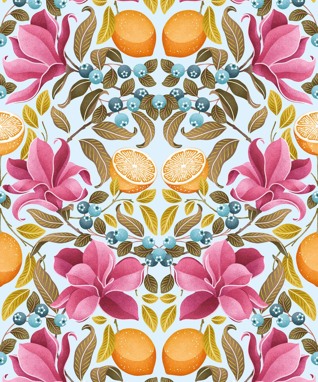 Lemons & Magnolia Wallpaper, Spring