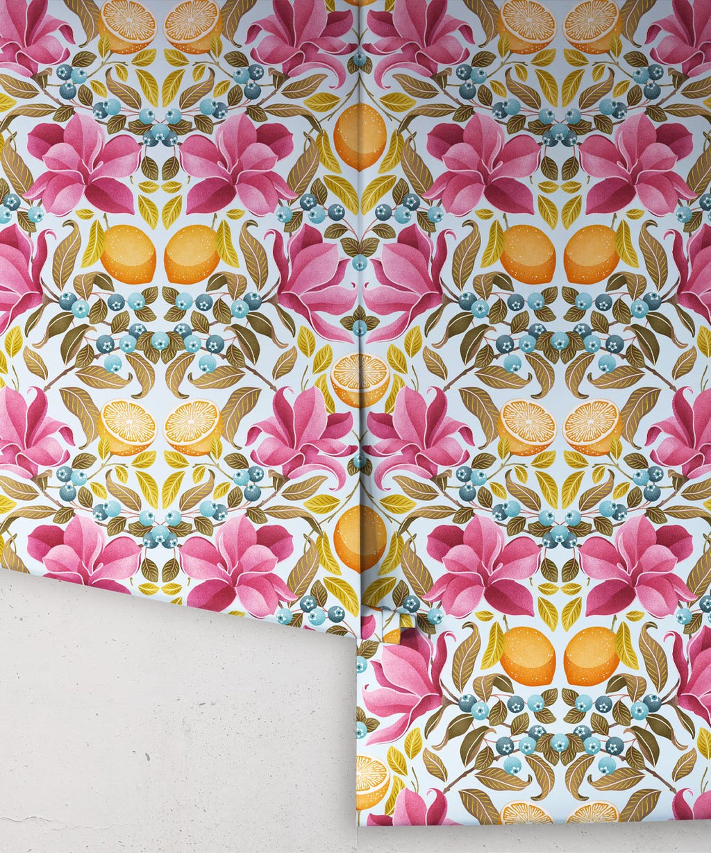 Lemons & Magnolia Wallpaper, Spring