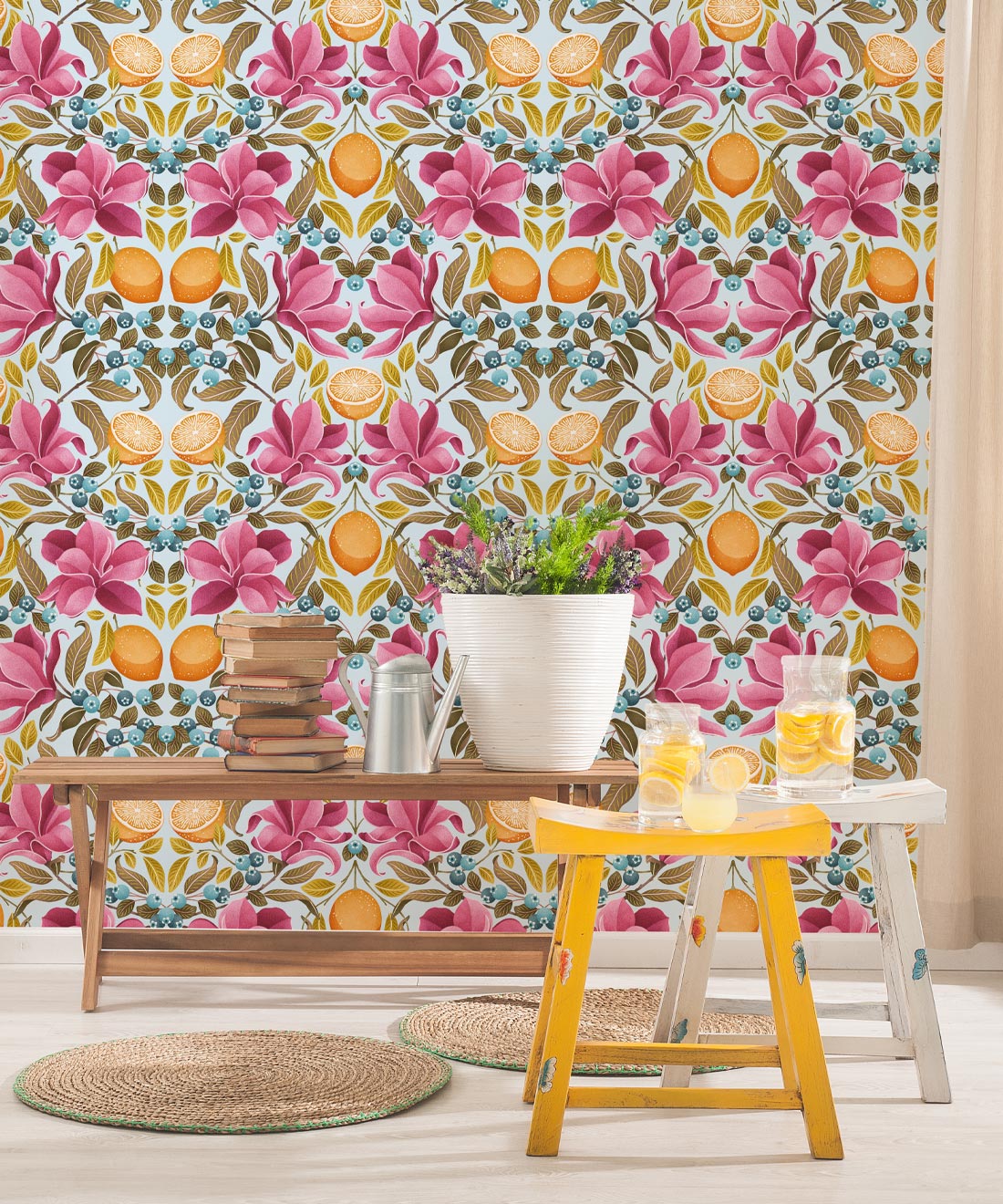 Lemons & Magnolia Wallpaper, Spring