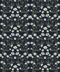 Daisy Damask Wallpaper, Navy