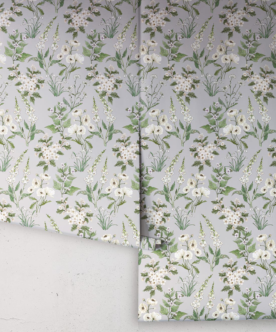 Garden Delight Wallpaper, Dusty Blue