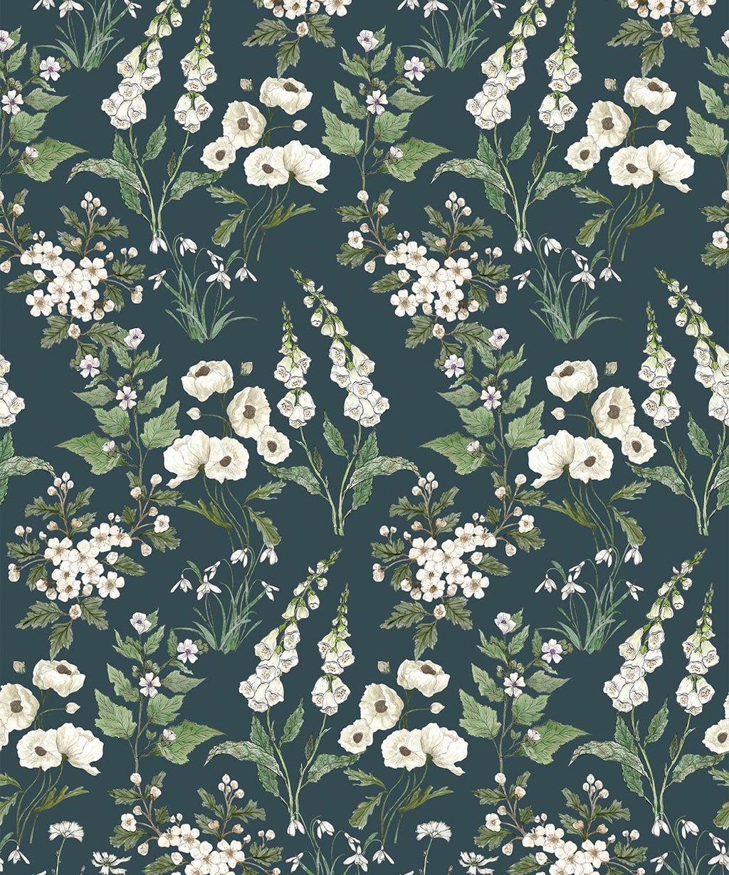 Garden Delight Wallpaper, Emerald