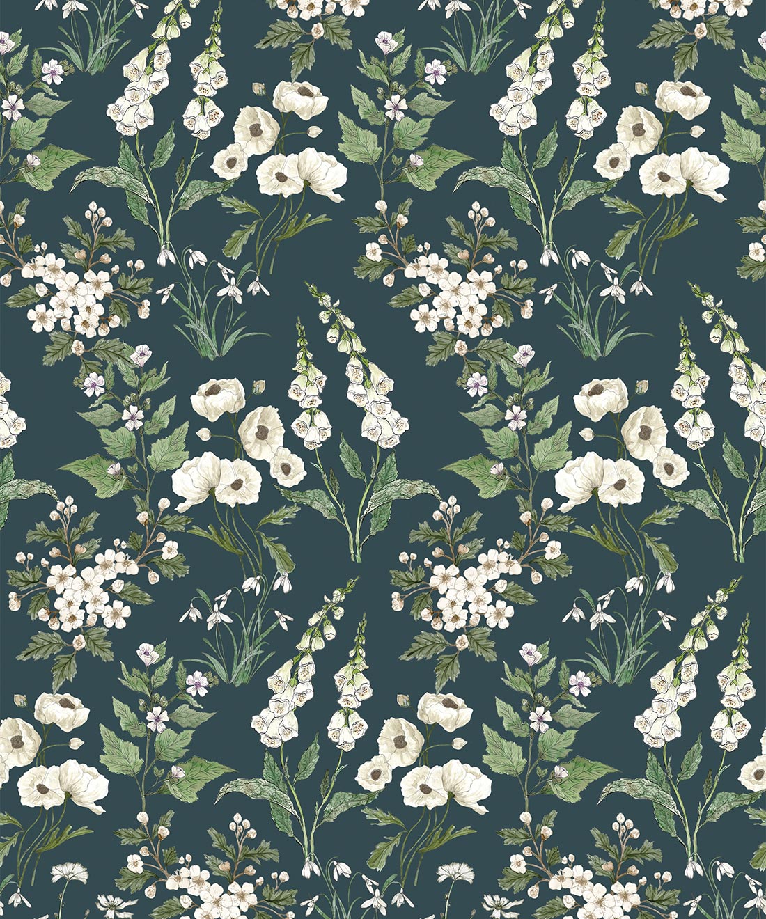 Garden Delight Wallpaper, Emerald