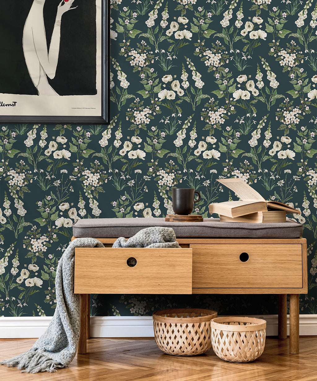 Garden Delight Wallpaper, Emerald