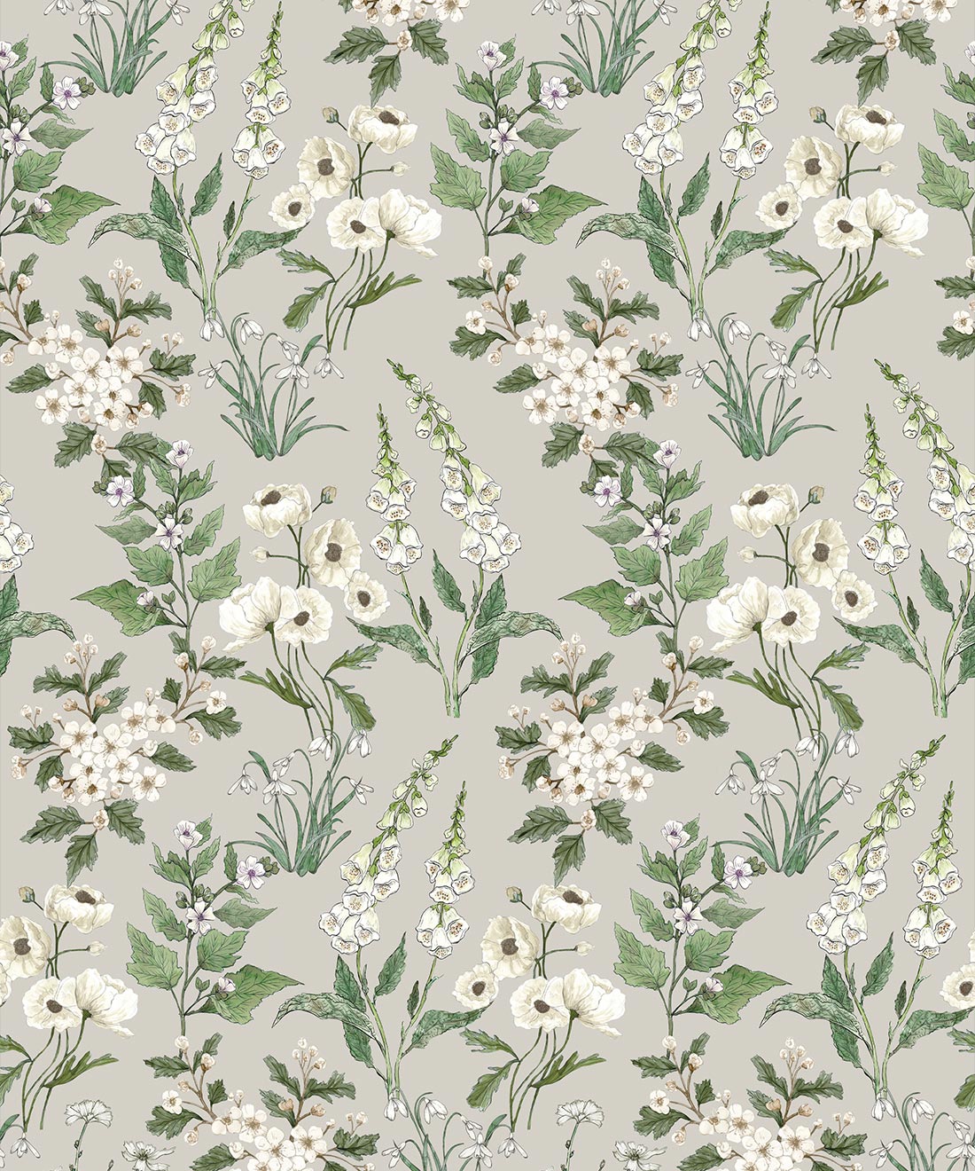 Garden Delight Wallpaper, Stone