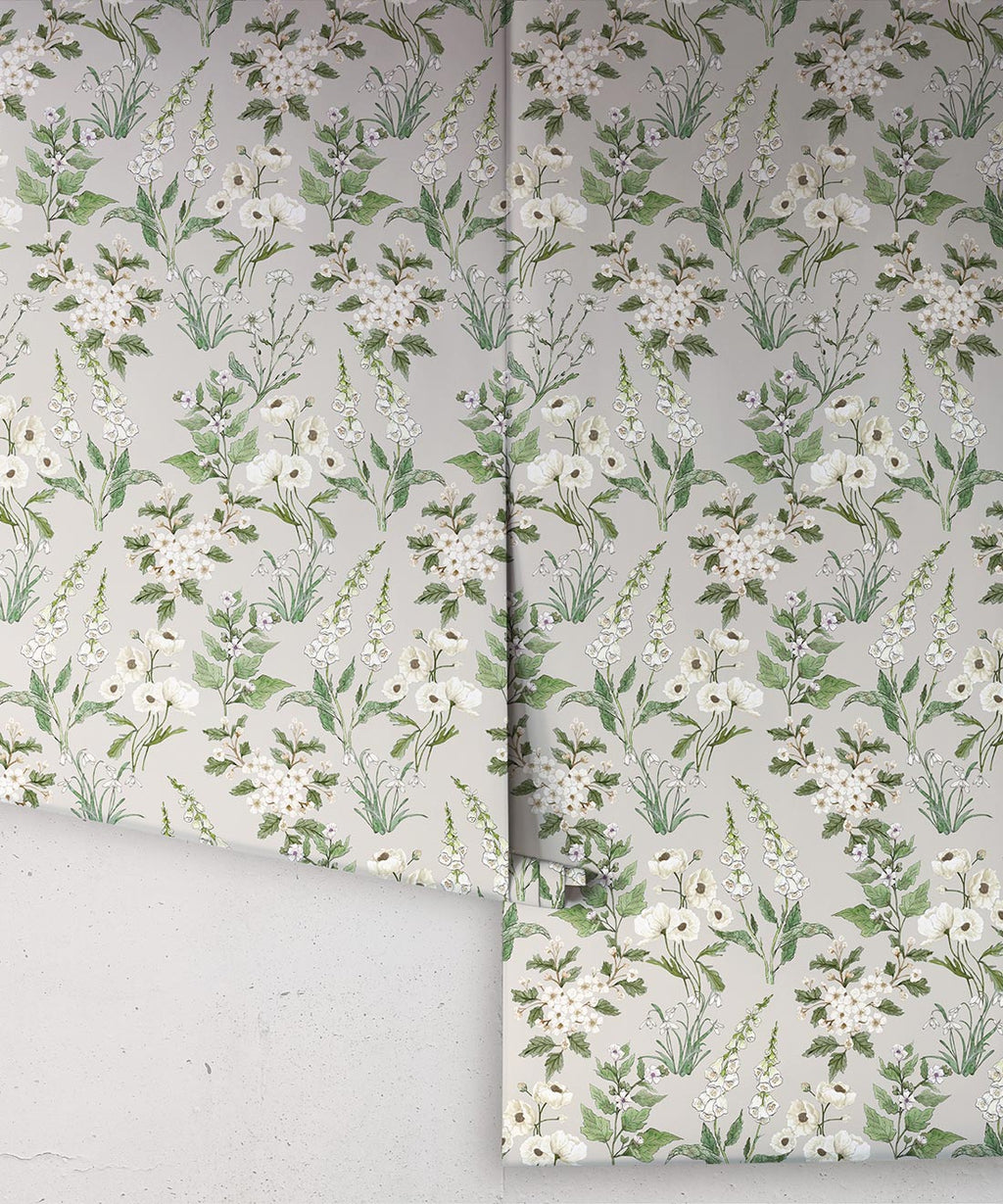 Garden Delight Wallpaper, Stone