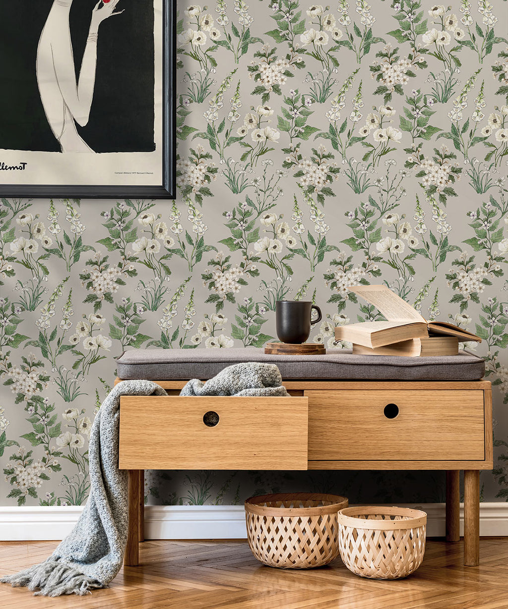 Garden Delight Wallpaper, Stone