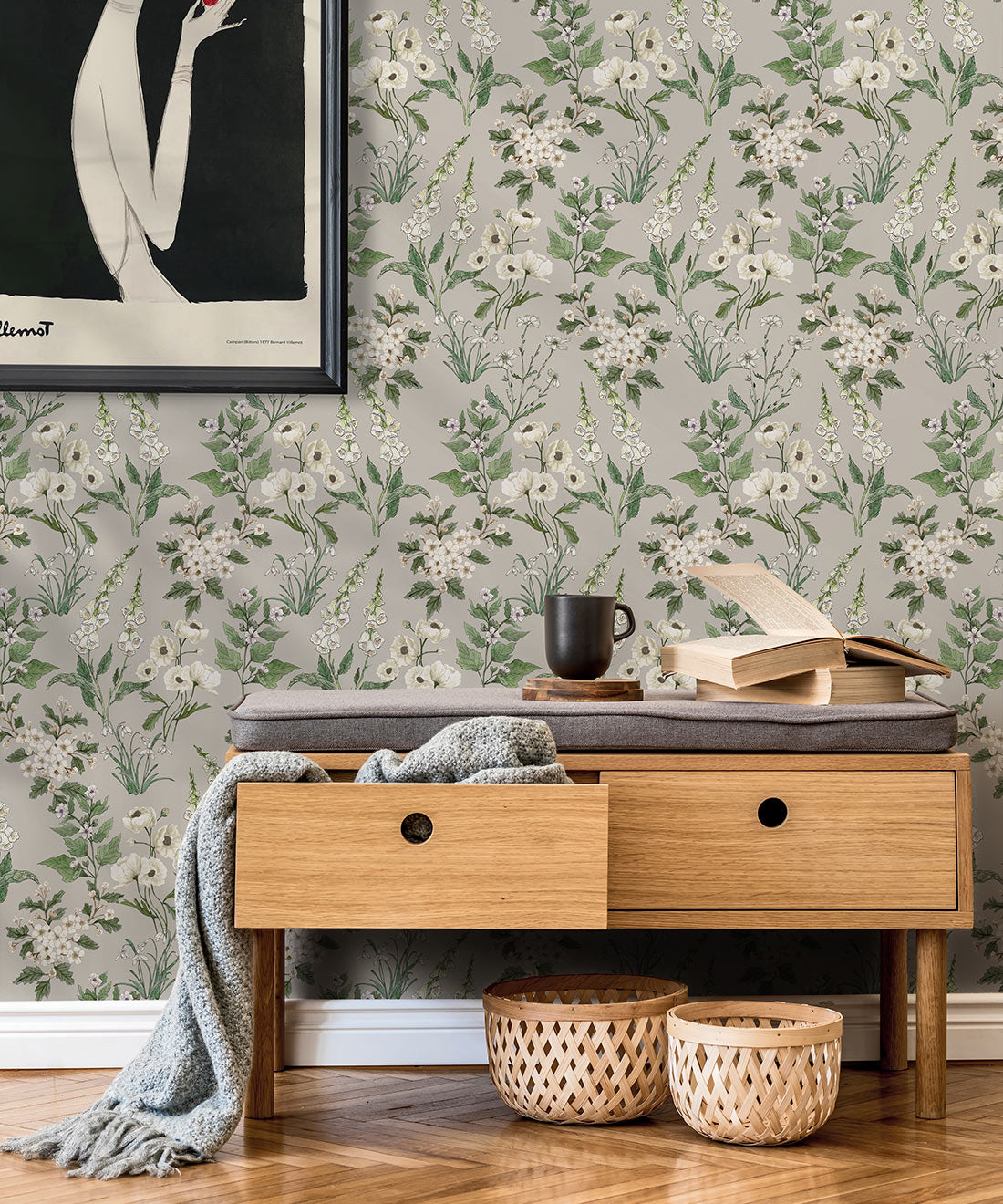 Garden Delight Wallpaper, Stone