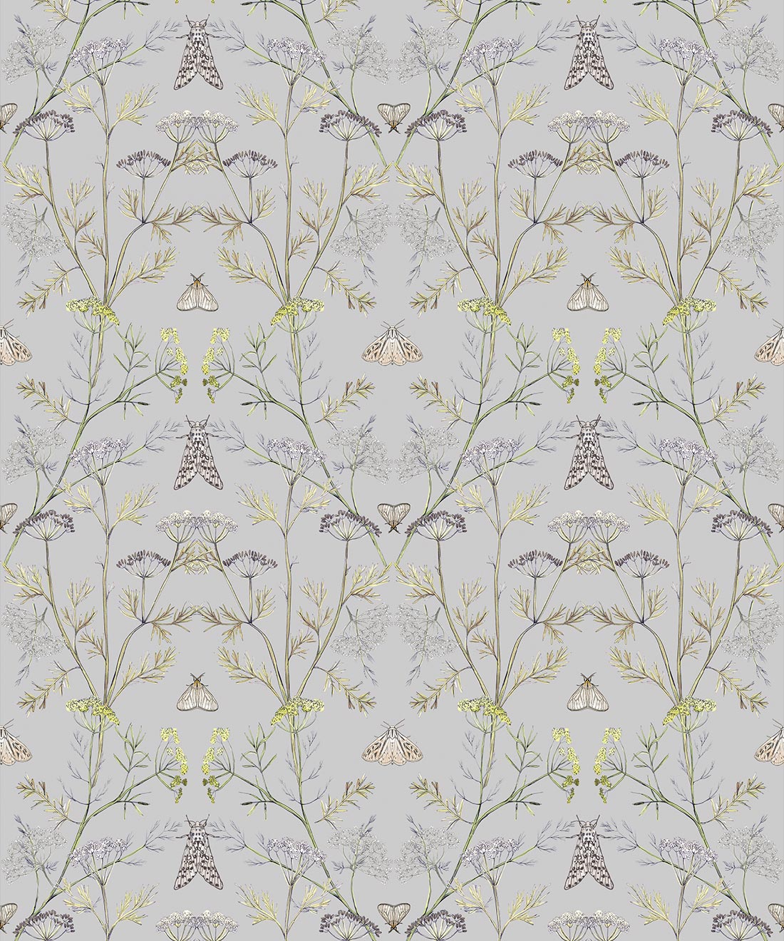 Queen Anne’s Lace Wallpaper, Dusty Blue