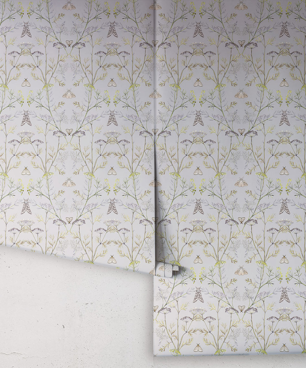 Queen Anne’s Lace Wallpaper, Dusty Blue