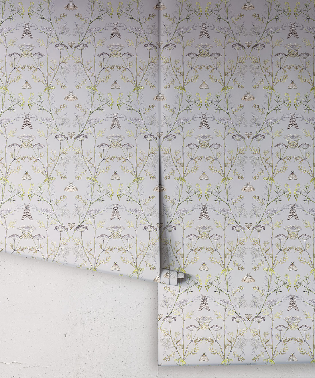Queen Anne’s Lace Wallpaper, Dusty Blue