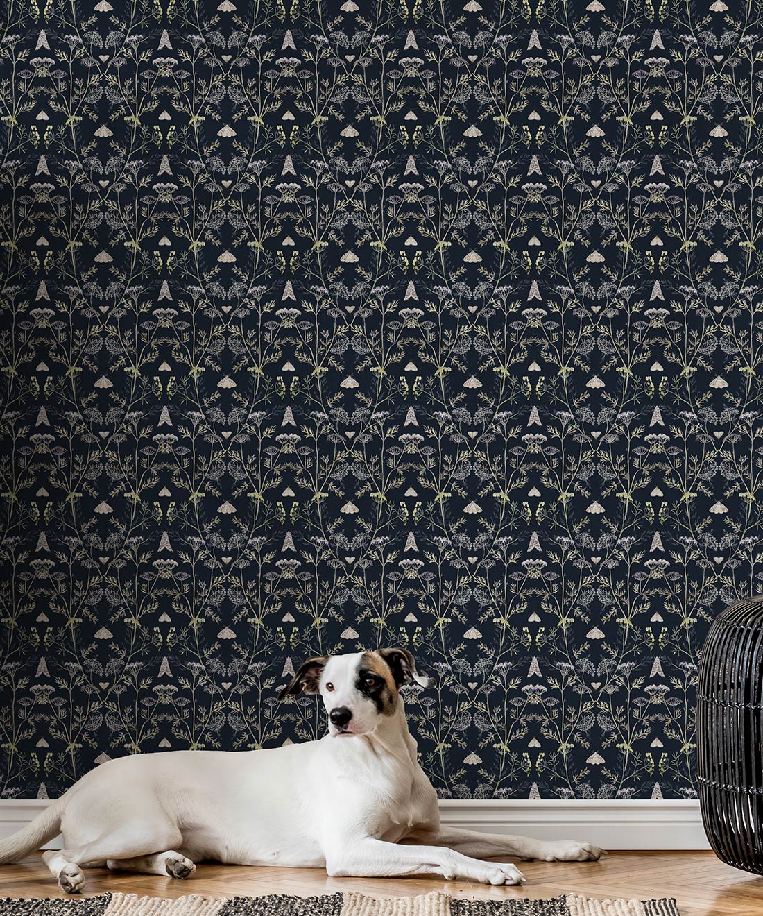 Queen Anne’s Lace Wallpaper, Navy