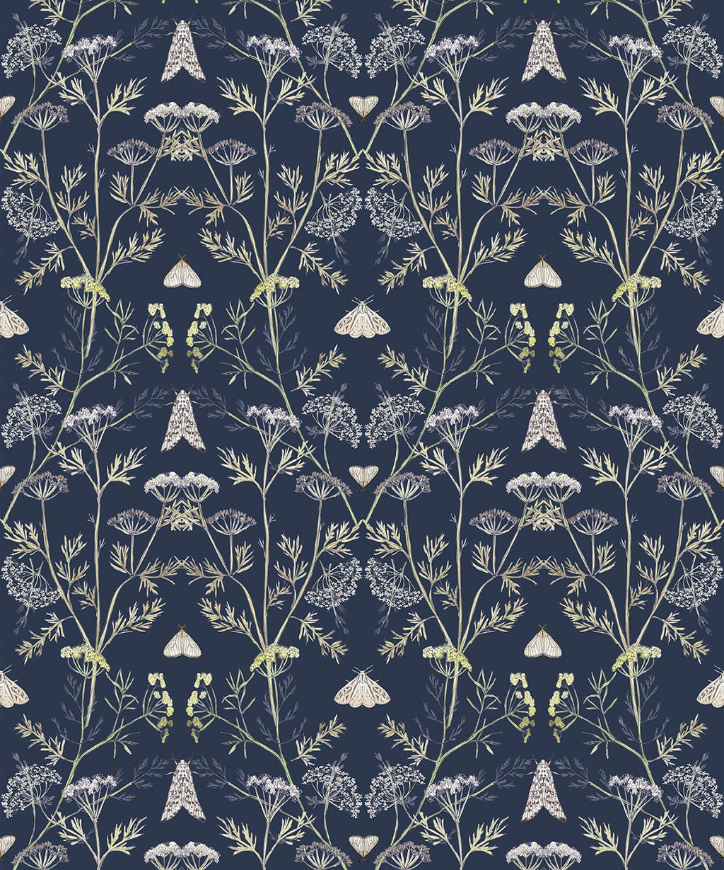 Queen Anne’s Lace Wallpaper, Sapphire