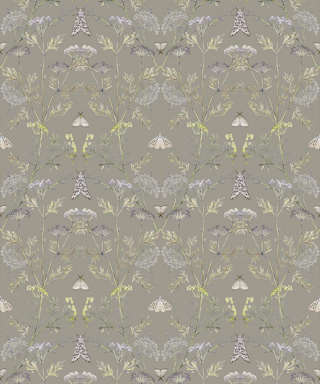 Queen Anne’s Lace Wallpaper, Sage Grey