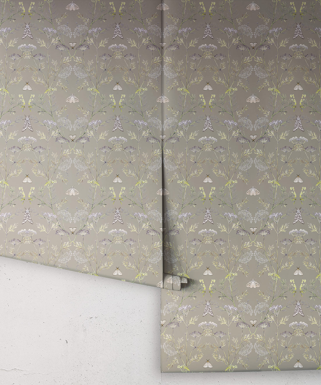 Queen Anne’s Lace Wallpaper, Sage Grey