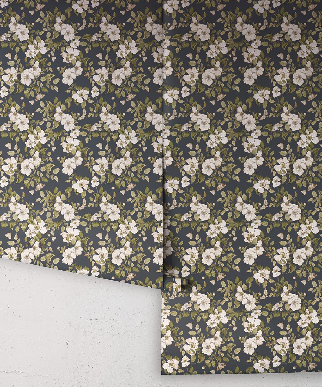 Sweet Briar Wallpaper, Charcoal