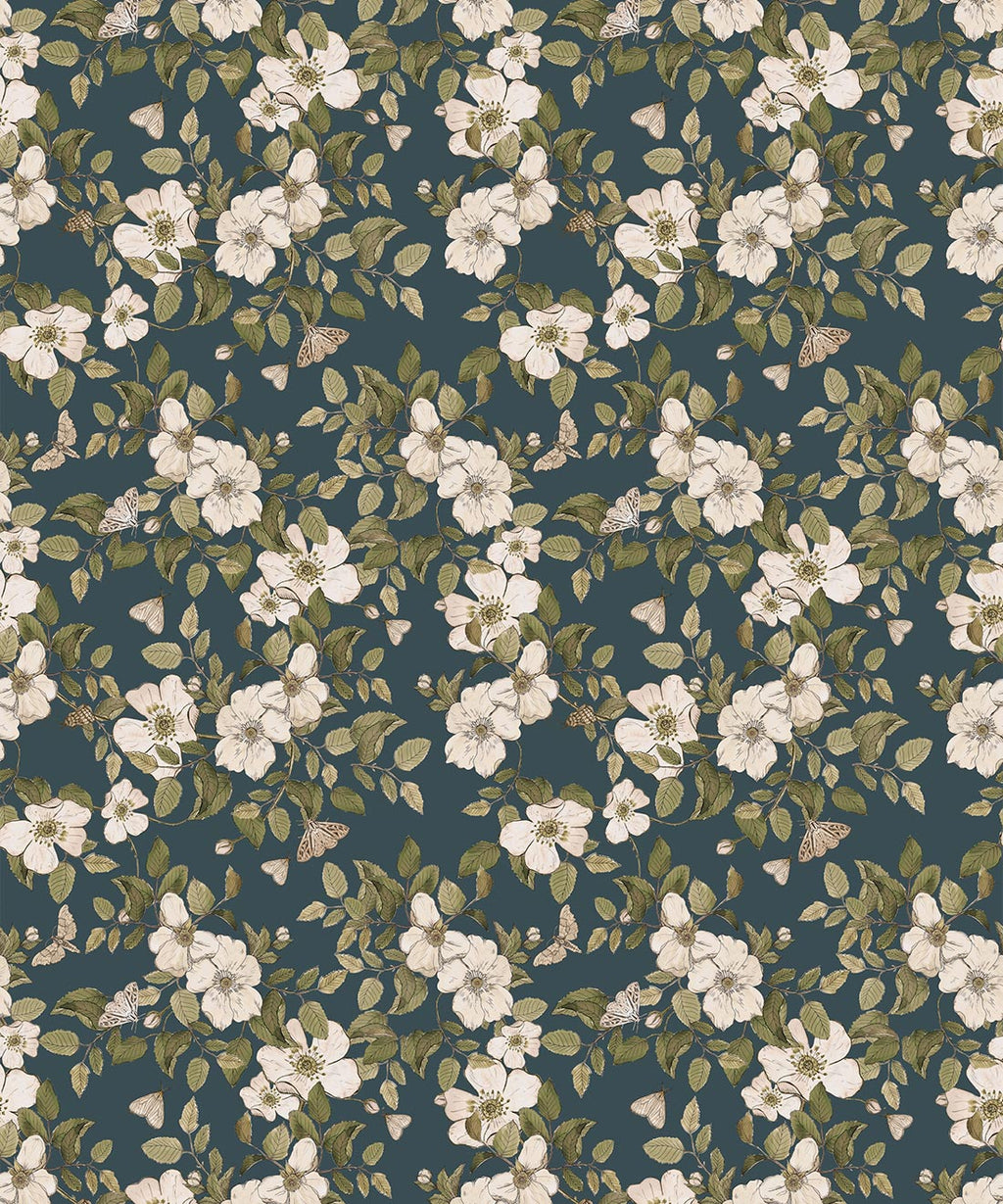 Sweet Briar Wallpaper, Emerald