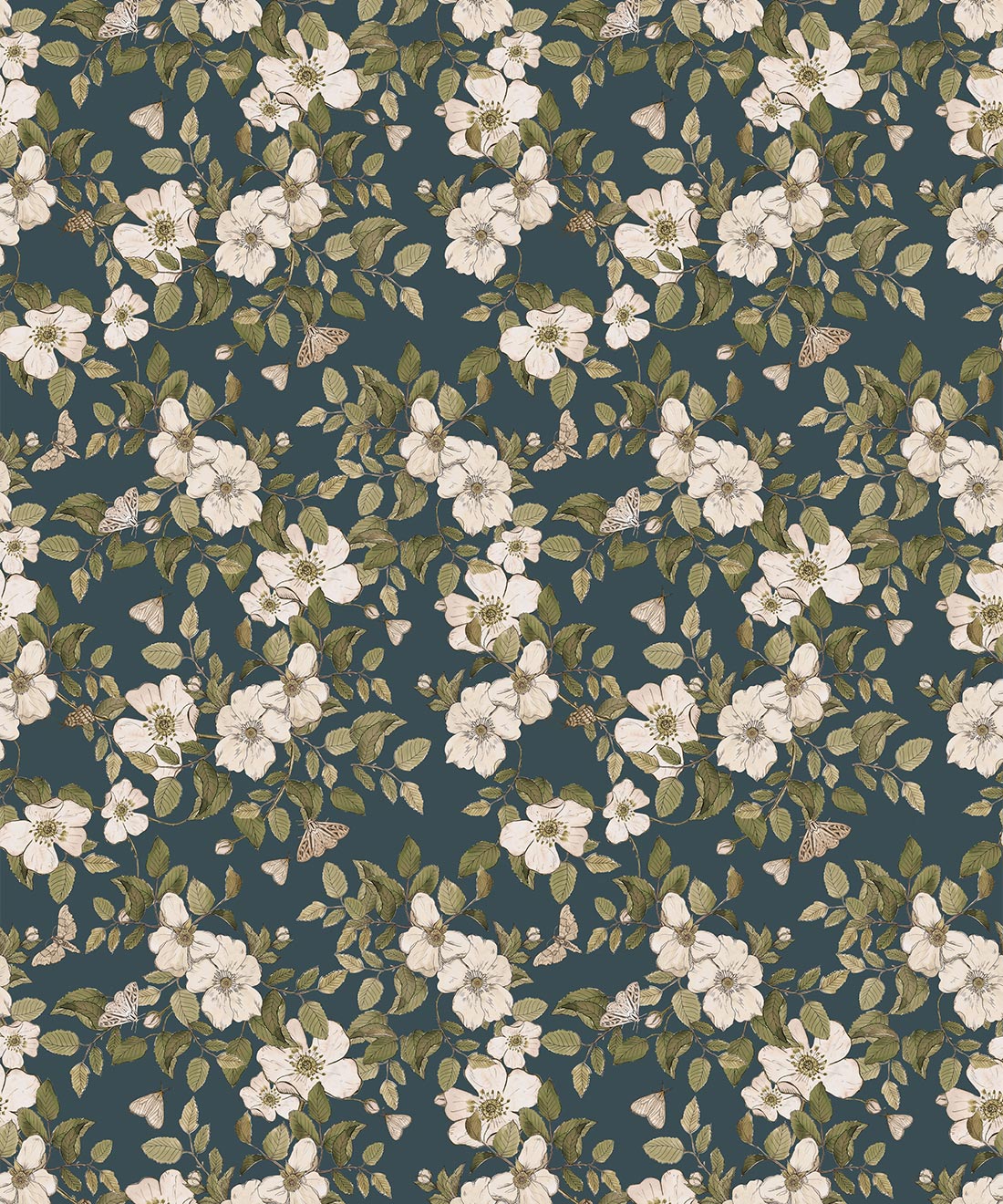 Sweet Briar Wallpaper, Emerald