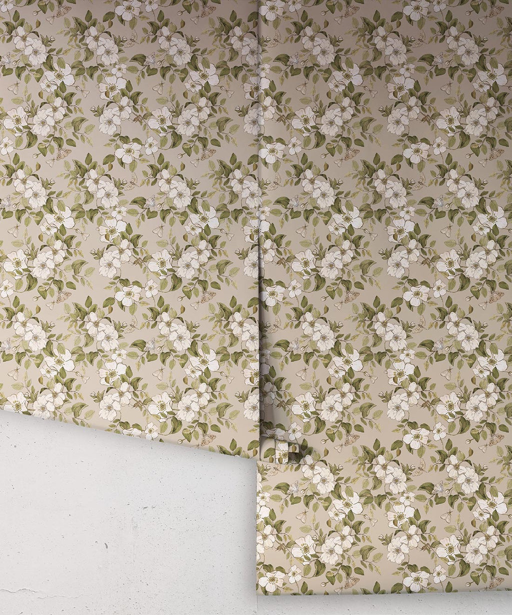 Sweet Briar Wallpaper, Linen