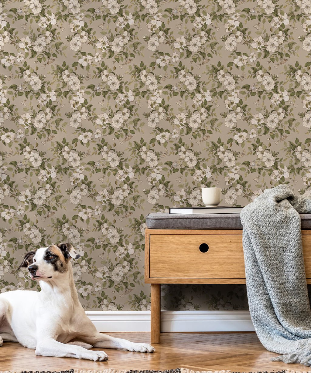 Sweet Briar Wallpaper, Linen