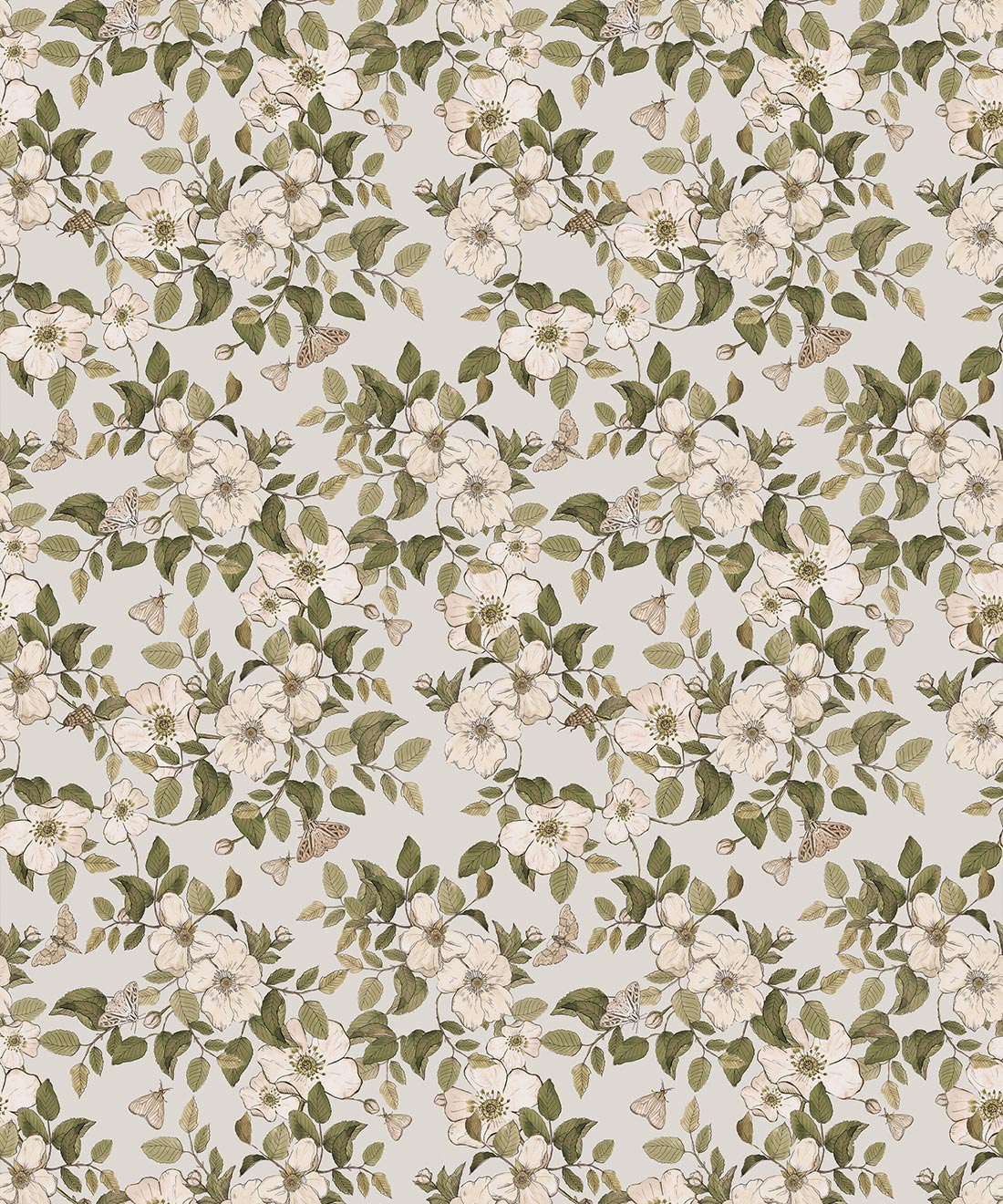 Sweet Briar Wallpaper, Stone
