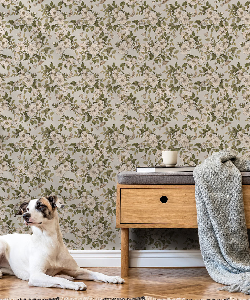 Sweet Briar Wallpaper, Stone