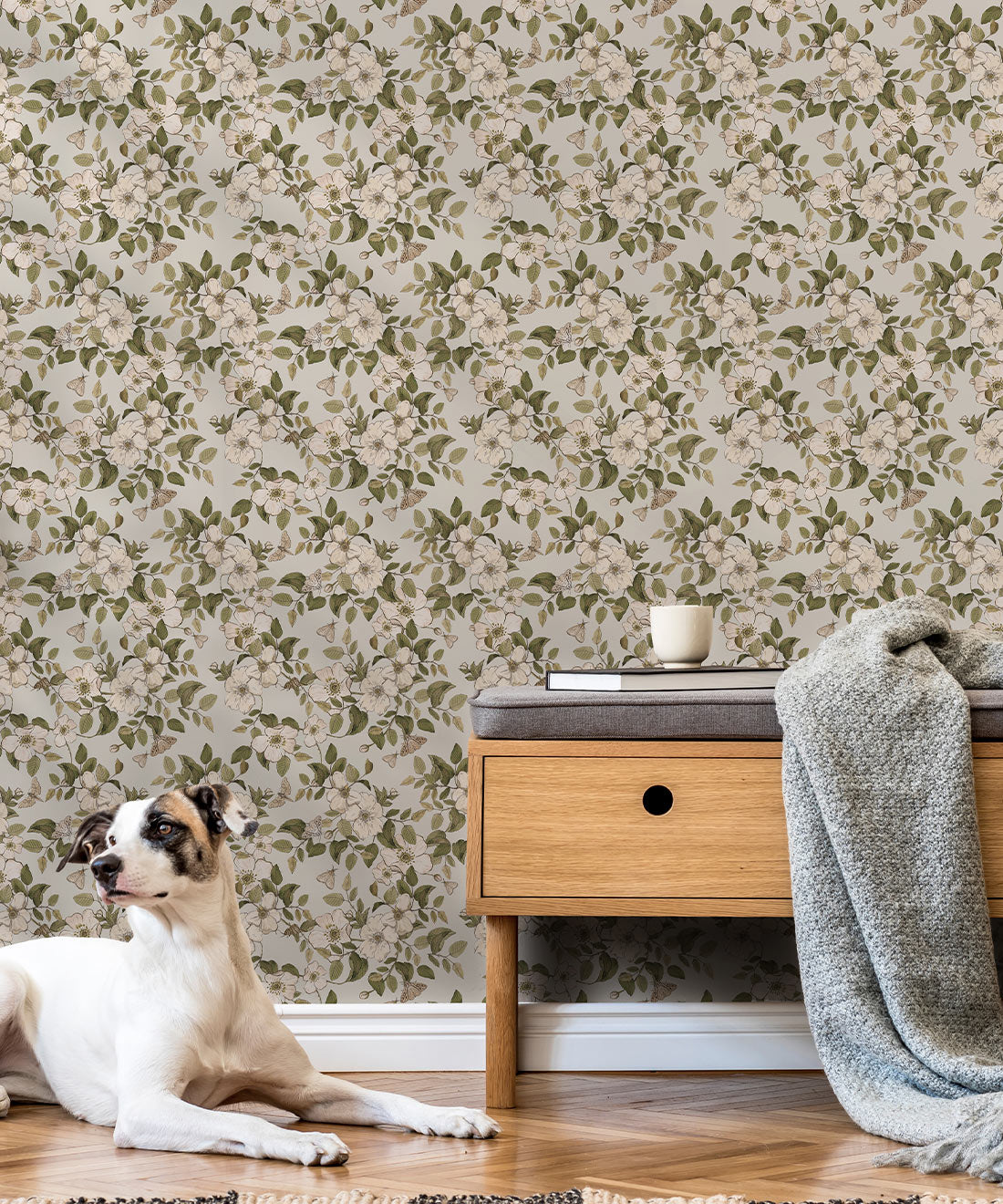 Sweet Briar Wallpaper, Stone