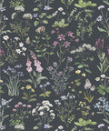 Wild Meadow Wallpaper, Charcoal