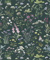 Wild Meadow Wallpaper, Dark Green