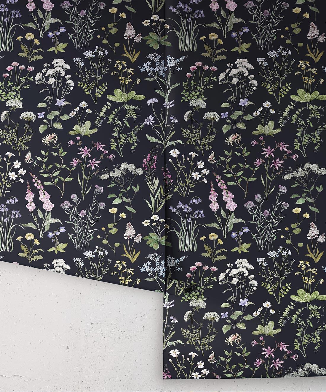 Wild Meadow Wallpaper, Navy