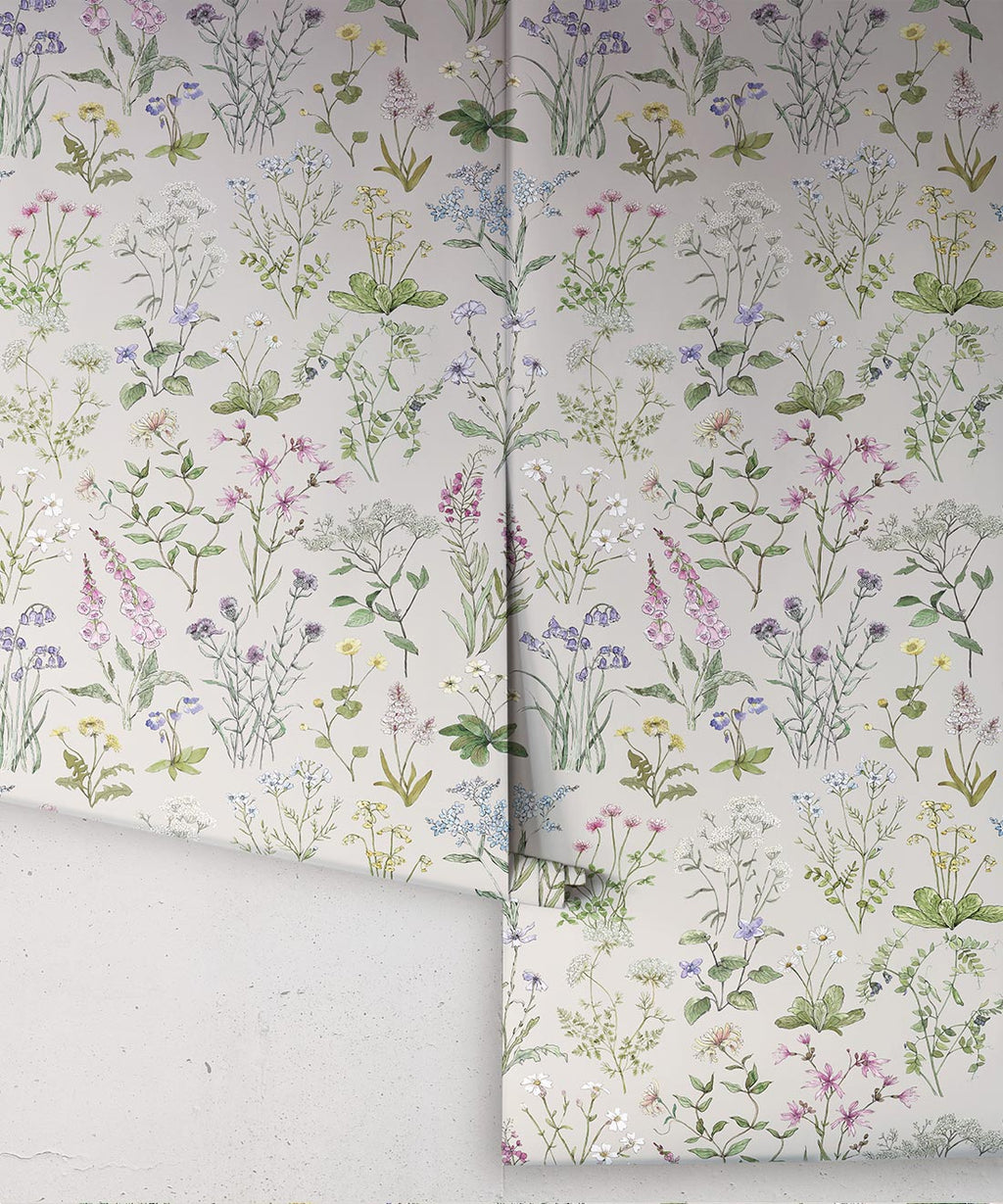 Wild Meadow Wallpaper, Stone