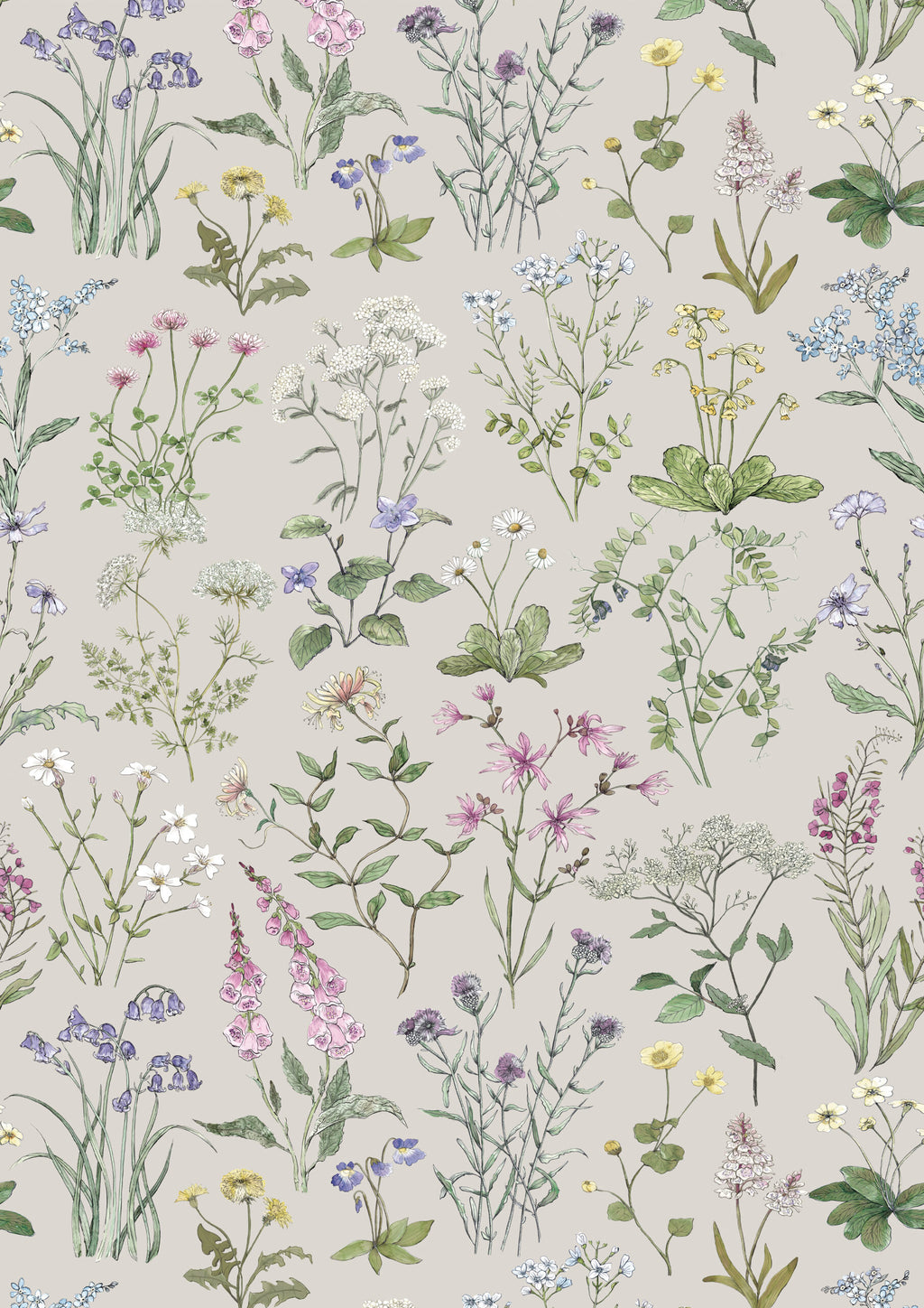 Wild Meadow Wallpaper, Stone