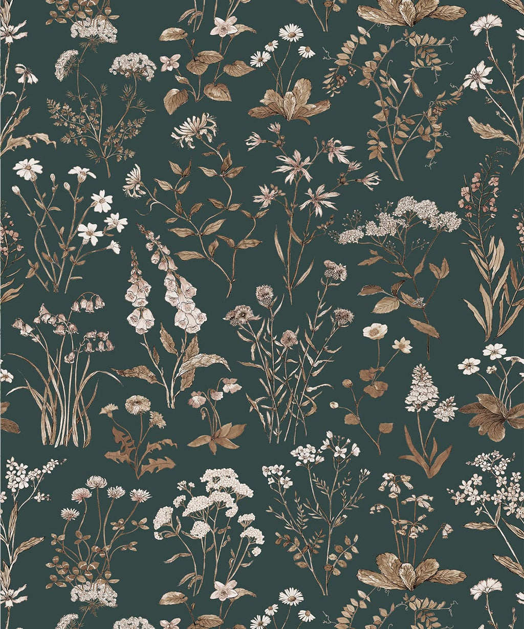 Meadows Antique Wallpaper, Antique Green