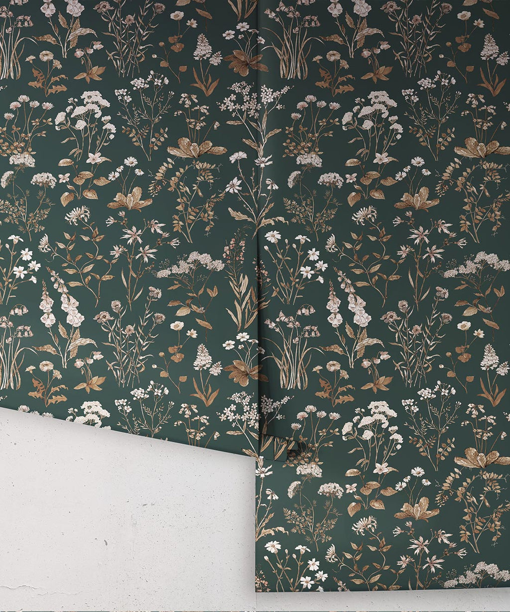Meadows Antique Wallpaper, Antique Green
