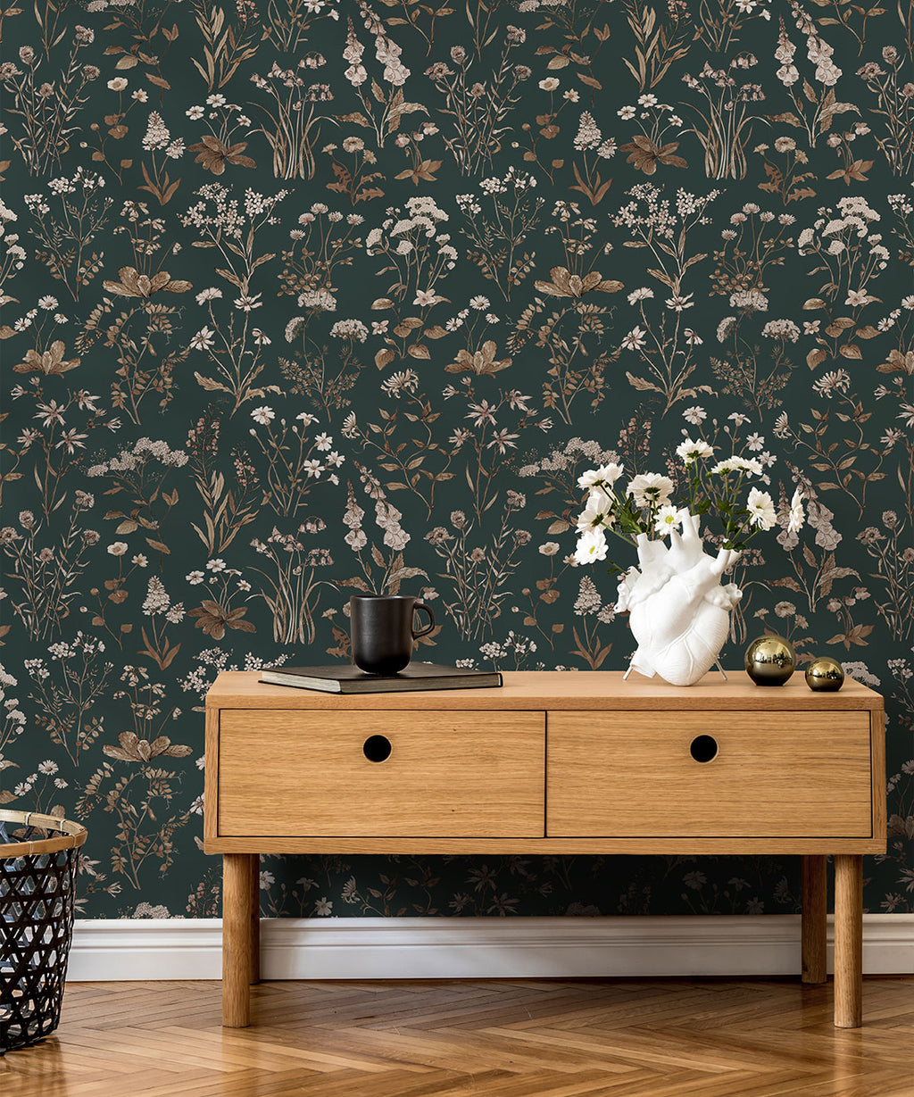 Meadows Antique Wallpaper, Antique Green