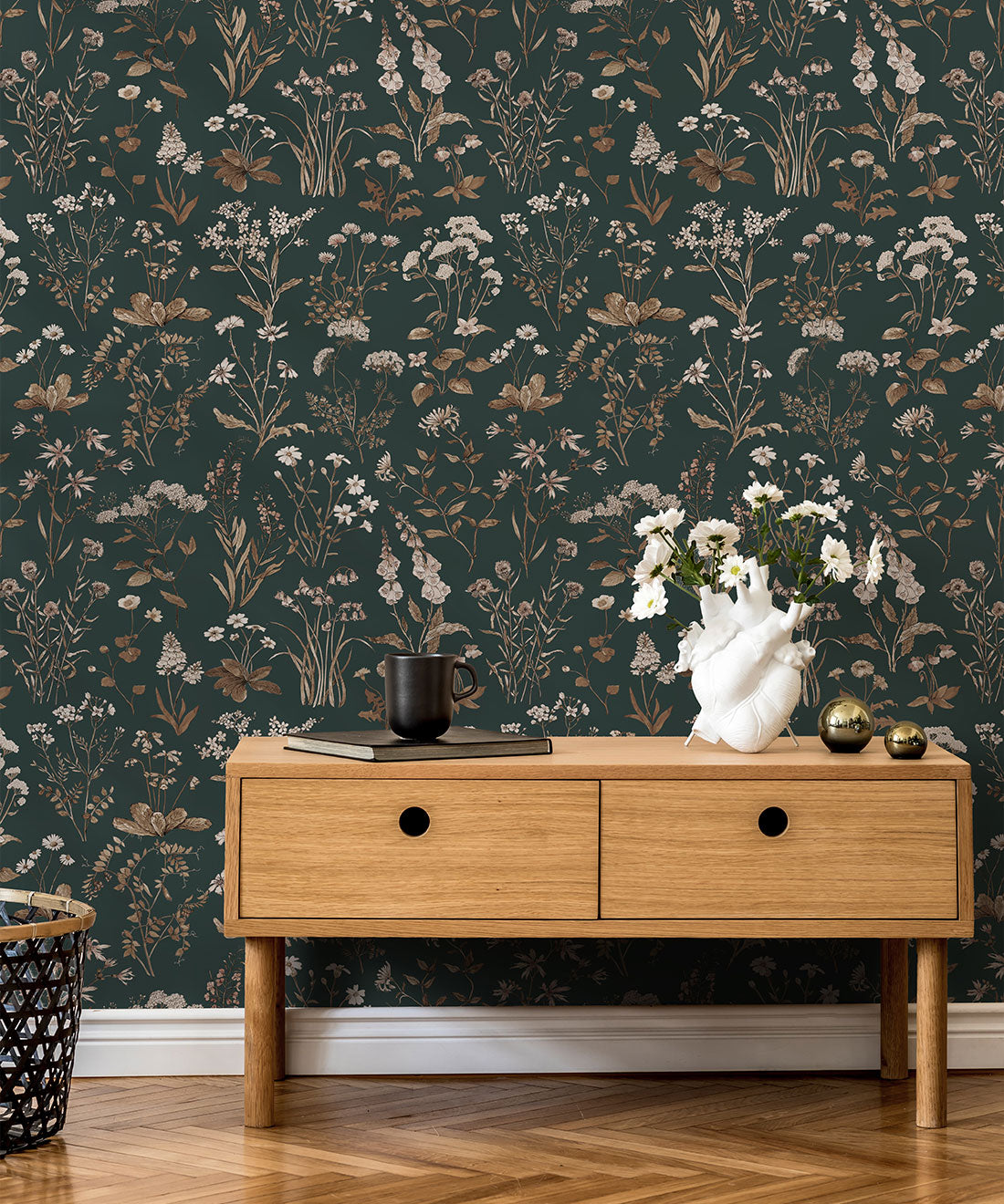 Meadows Antique Wallpaper, Antique Green