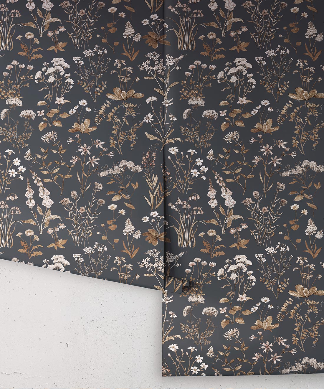 Meadows Antique Wallpaper, Charcoal