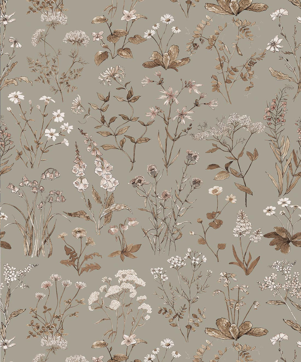 Meadows Antique Wallpaper, French Grey