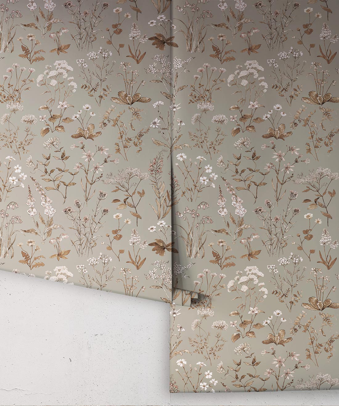 Meadows Antique Wallpaper, French Grey