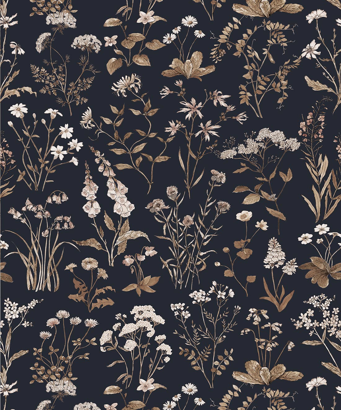 Meadows Antique Wallpaper, Navy