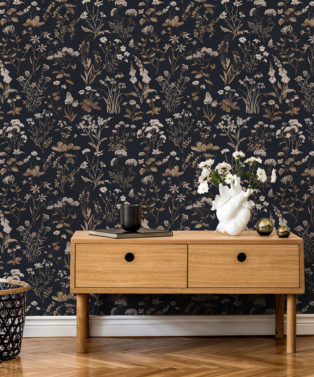 Meadows Antique Wallpaper, Navy