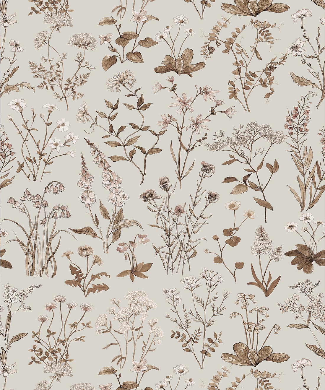 Meadows Antique Wallpaper, Stone