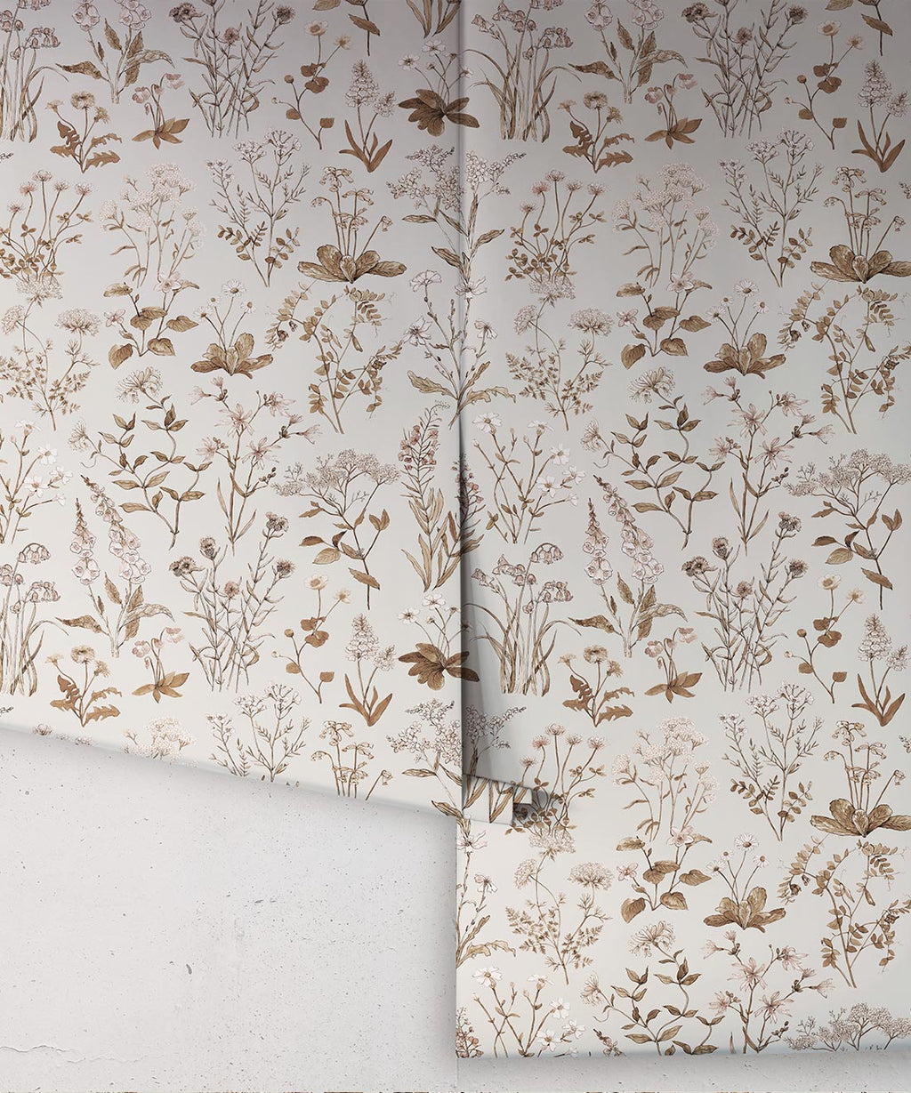 Meadows Antique Wallpaper, Stone